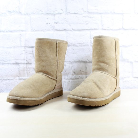 UGG Women's Original Classic Tan Leather Short II - Picture 2 of 9